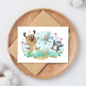 Greeting Card – Ozzy & Pi Celebrate