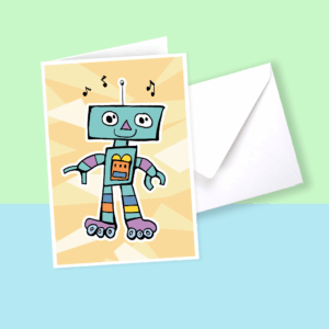 Greeting Card – Rollerbot