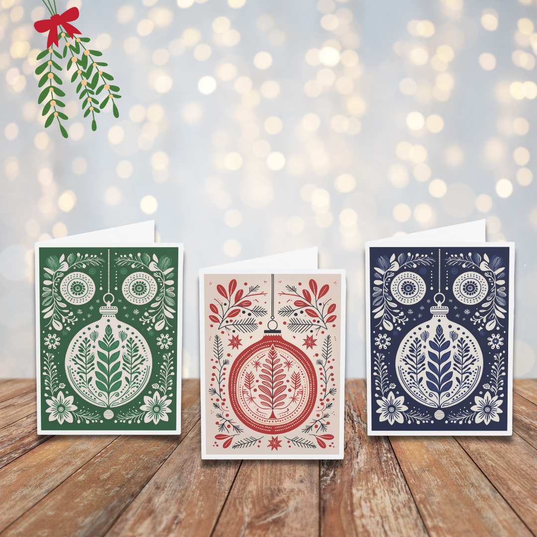 Christmas Card – Festive Folk (Green) - Image 5