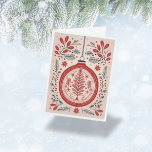 Christmas Card – Festive Folk (Red)