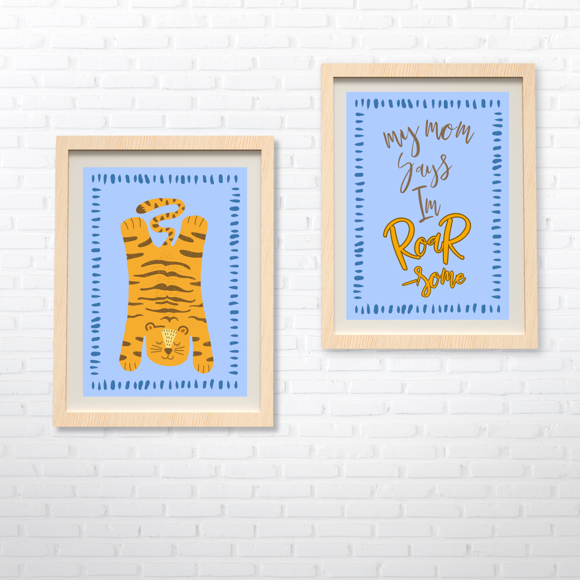 Art Prints - Little Tiger in Blue (Set of 2)