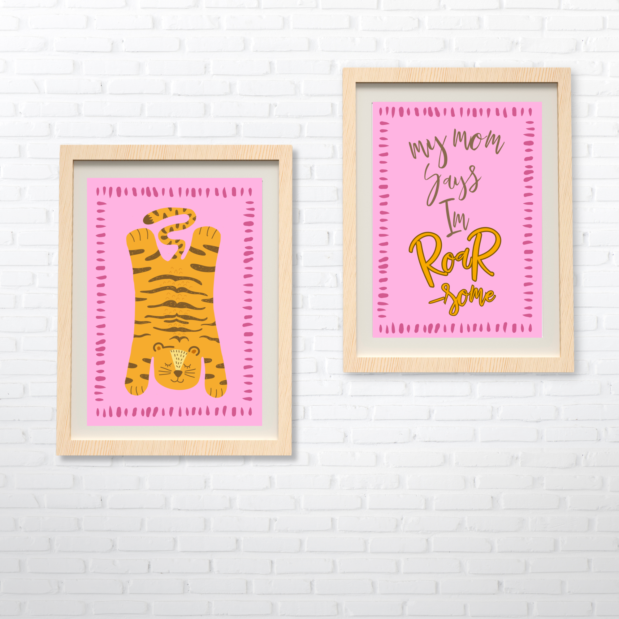 Art Prints - Little Tiger in Pink (Set of 2)