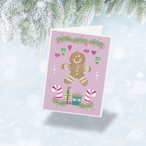 Christmas Card – Pink Gingy