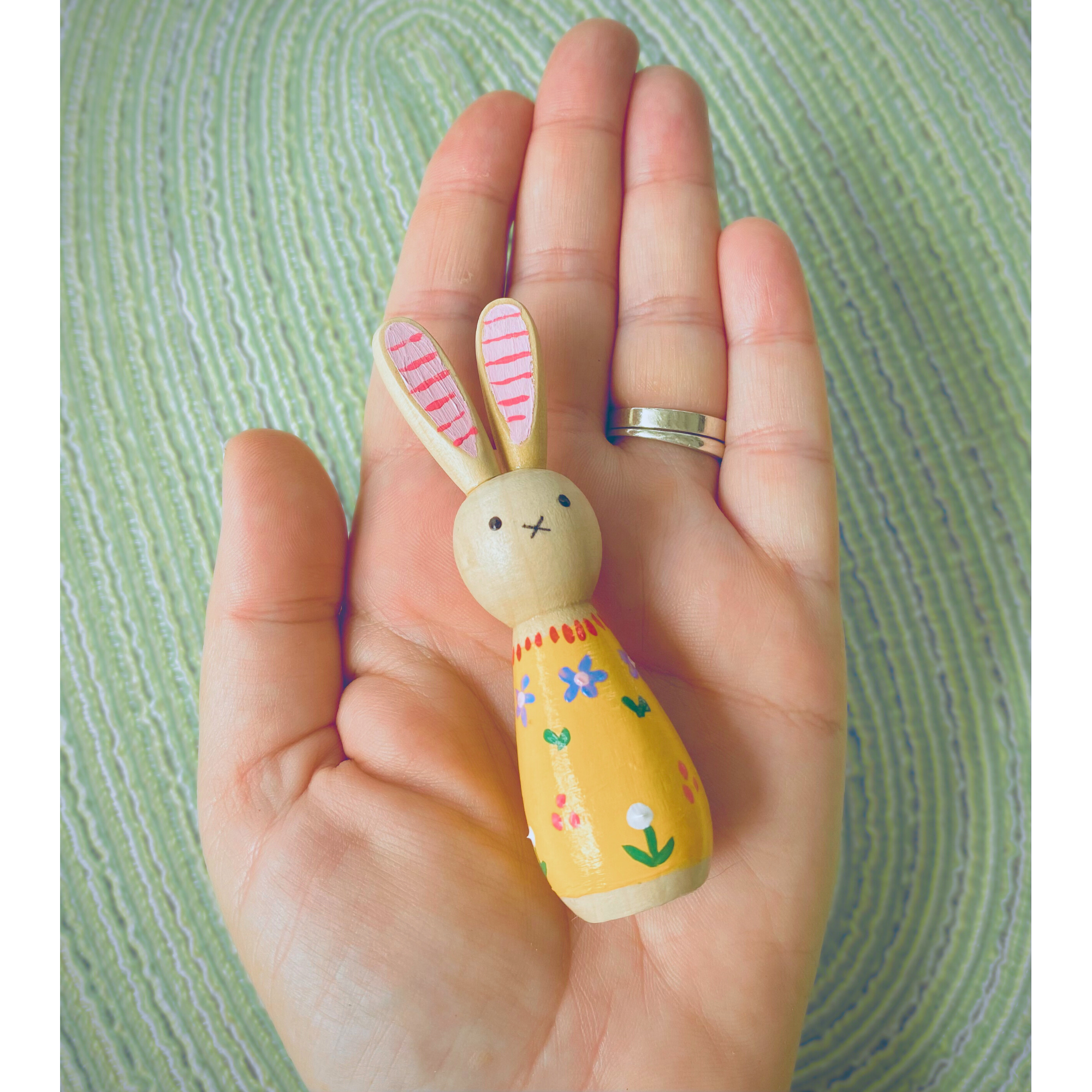 Wooden Bunny (handpainted) - Image 6
