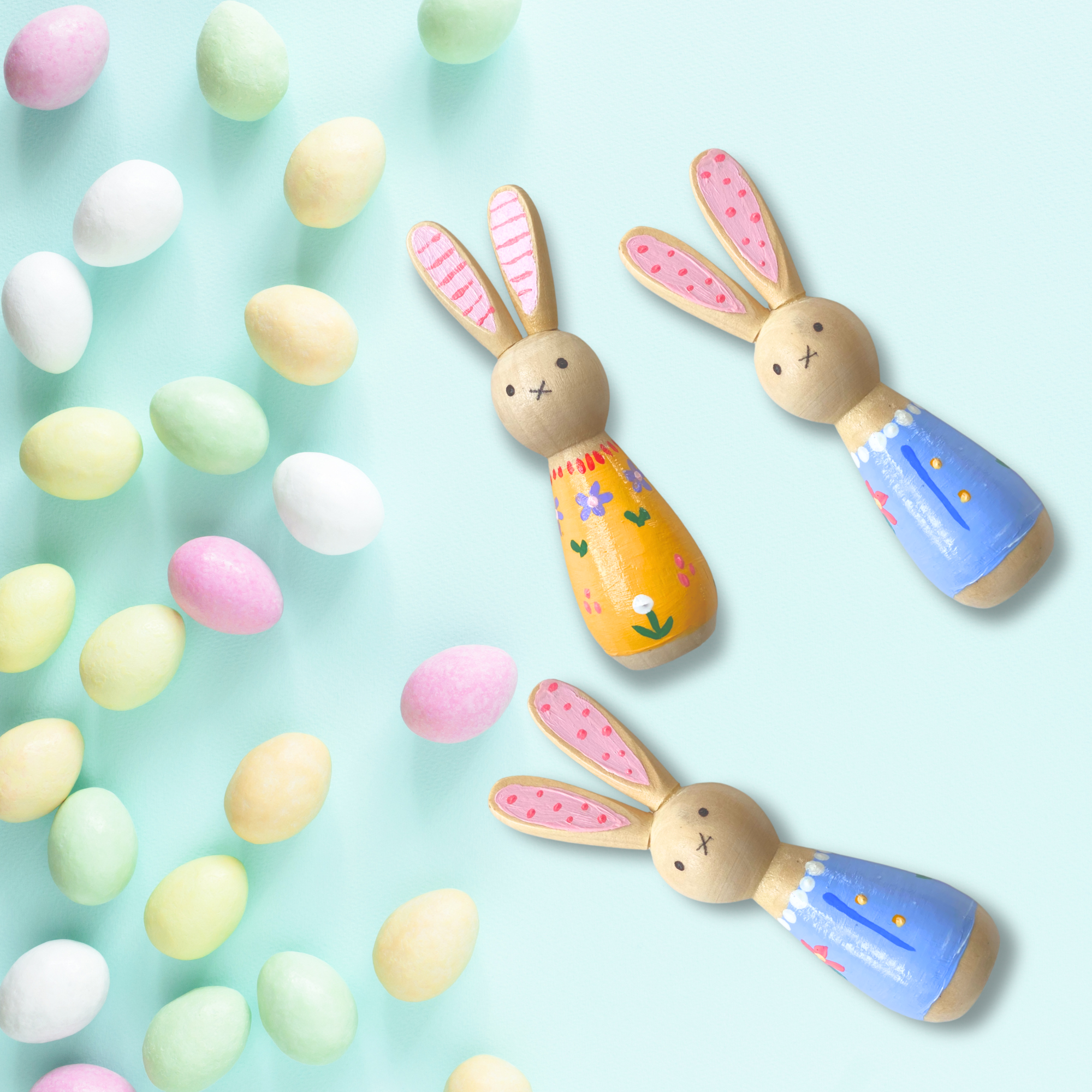 Wooden Bunny (handpainted) - Image 7